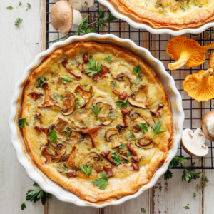 Mini quiche aux champignons et fromage de chèvre
