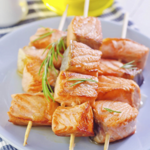 Brochette de saumon frais